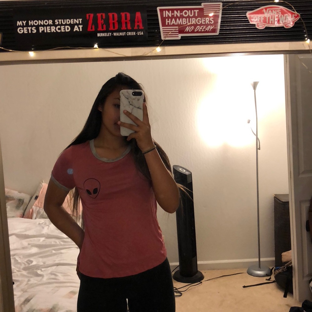 pink alien shirt